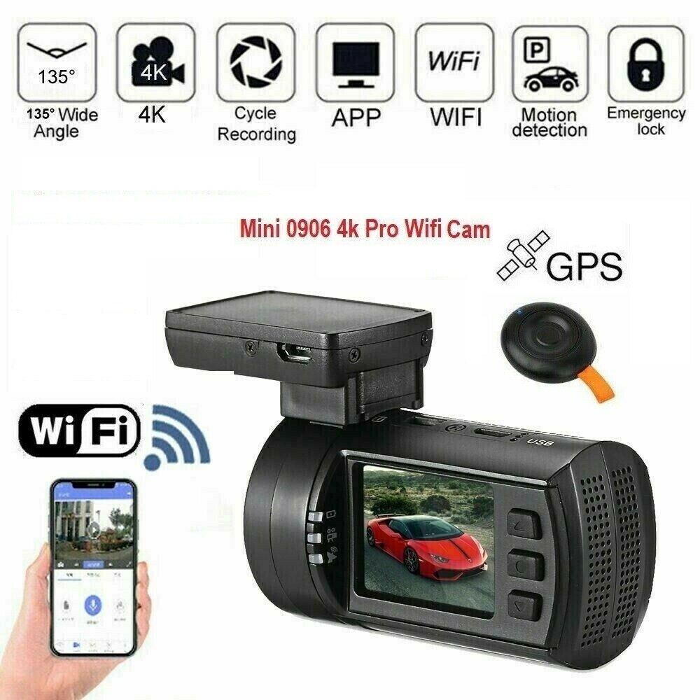 Mini 0906s 4K PRO WIFI Single 4K + 1080P Car Dash Camera GPS